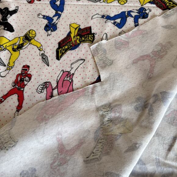 Vtg 1994 Mighty Morphin Power Rangers fabric Saban 32”x55” Used Rough Cut Figure - Picture 11 of 12